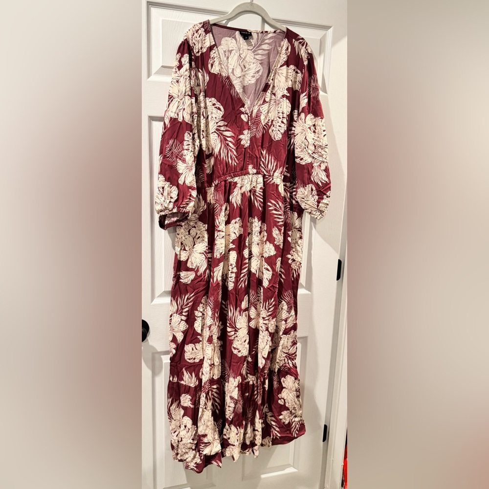 Floral Burgundy Dress